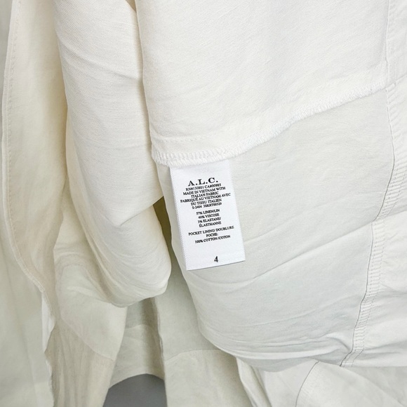 ALC Size 4 • White Eve Pleated Linen Blend Midi Skirt. - Picture 6 of 7